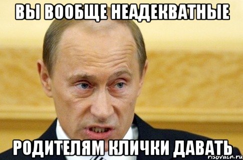 вы вообще неадекватные родителям клички давать, Мем путин