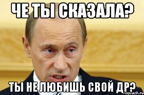 че ты сказала? ты не любишь свой др?, Мем путин