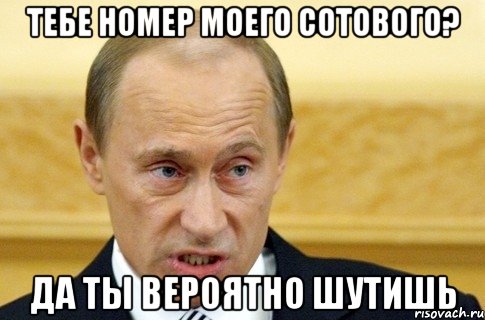 тебе номер моего сотового? да ты вероятно шутишь, Мем путин