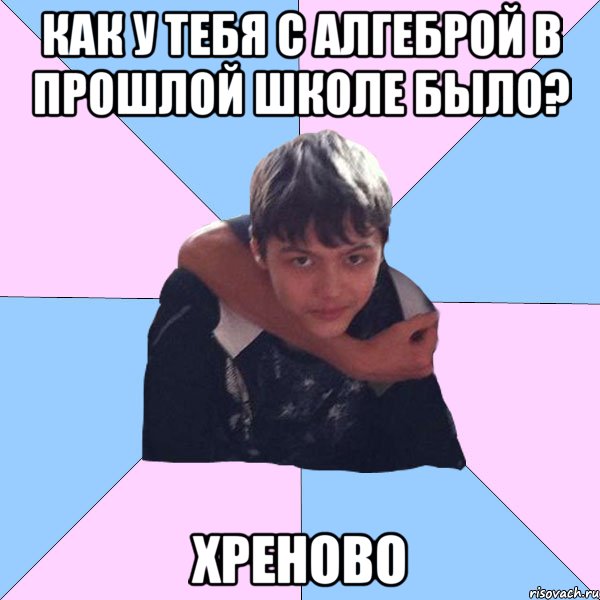 как у тебя с алгеброй в прошлой школе было? хреново, Мем Серега