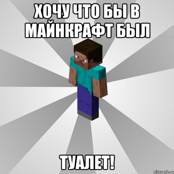 хочу что бы в майнкрафт был туалет!, Мем Типичный игрок Minecraft