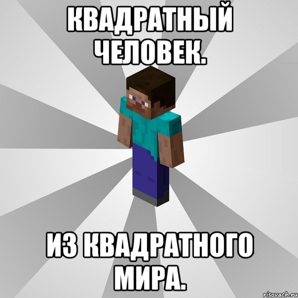 квадратный человек. из квадратного мира., Мем Типичный игрок Minecraft