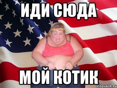 иди сюда мой котик, Мем Толстая американка