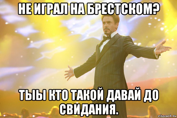 не играл на брестском? тыы кто такой давай до свидания., Мем Тони Старк (Роберт Дауни младший)