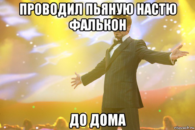 проводил пьяную настю фалькон до дома, Мем Тони Старк (Роберт Дауни младший)