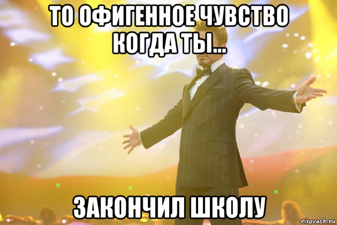 то офигенное чувство когда ты... закончил школу, Мем Тони Старк (Роберт Дауни младший)