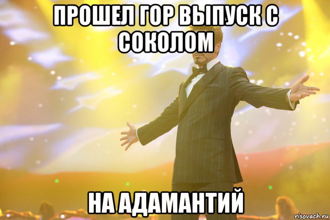 прошел гор выпуск с соколом на адамантий, Мем Тони Старк (Роберт Дауни младший)