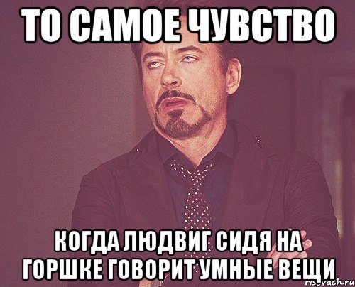 то самое чувство когда людвиг сидя на горшке говорит умные вещи, Мем твое выражение лица