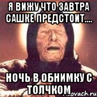 я вижу что завтра сашке предстоит.... ночь в обнимку с толчком, Мем Ванга (цвет)