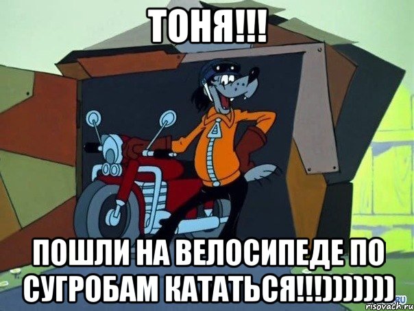 тоня!!! пошли на велосипеде по сугробам кататься!!!)))))))