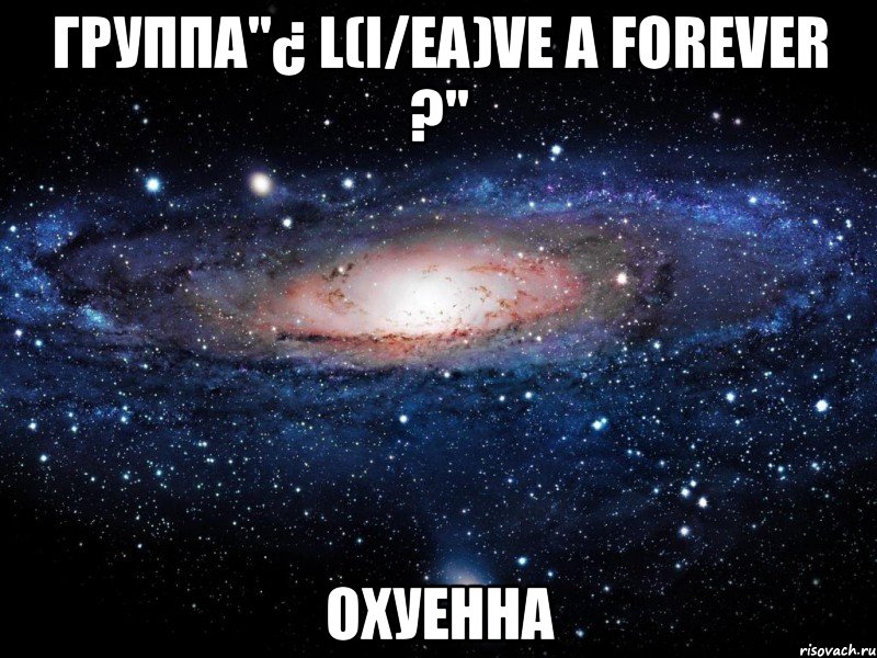 группа"¿ l(i/ea)ve a forever ?" охуенна, Мем Вселенная