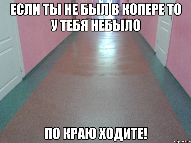 если ты не был в копере то у тебя небыло по краю ходите!, Мем Введите