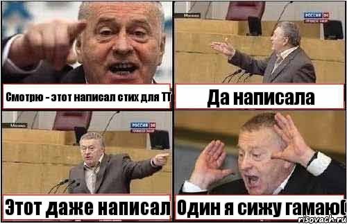 Смотрю - этот написал стих для ТТ Да написала Этот даже написал Один я сижу гамаю(, Комикс жиреновский