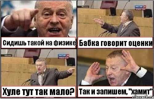 Сидишь такой на физике Бабка говорит оценки Хуле тут так мало? Так и запишем, "хамит", Комикс жиреновский