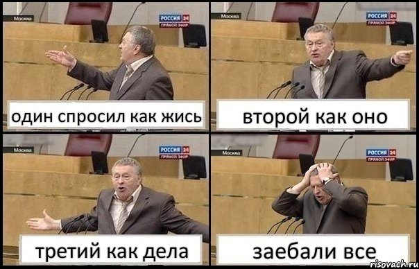 один спросил как жись второй как оно третий как дела заебали все, Комикс Жирик в шоке хватается за голову