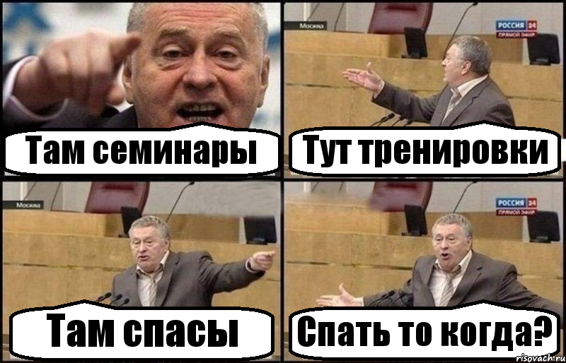 Там семинары Тут тренировки Там спасы Спать то когда?, Комикс Жириновский