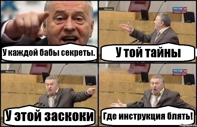 У каждой бабы секреты. У той тайны У этой заскоки Где инструкция блять!, Комикс Жириновский