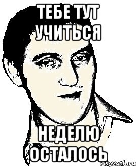 тебе тут учиться неделю осталось, Мем зззззззз