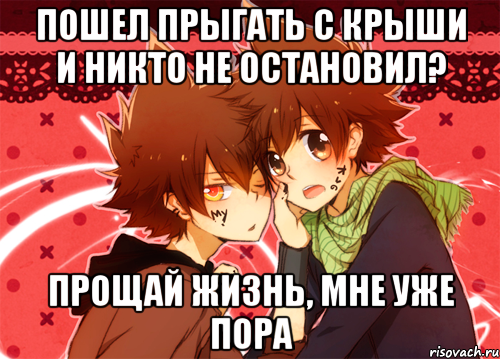 пошел прыгать с крыши и никто не остановил? прощай жизнь, мне уже пора, Мем 2727