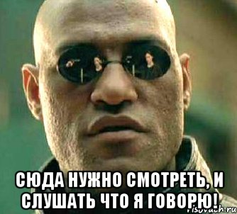  сюда нужно смотреть, и слушать что я говорю!, Мем  а что если я скажу тебе