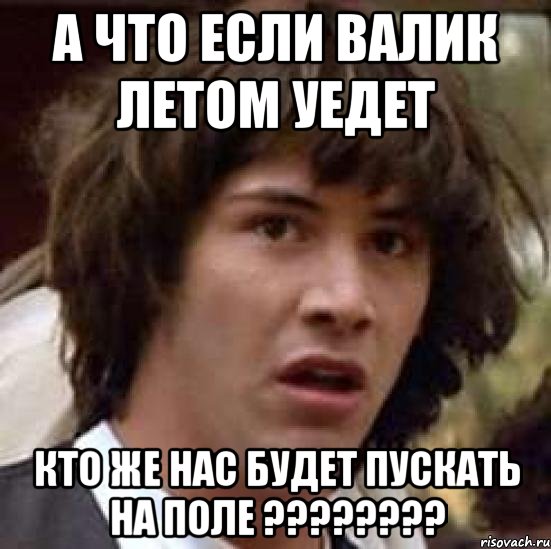 а что если валик летом уедет кто же нас будет пускать на поле ???, Мем А что если (Киану Ривз)