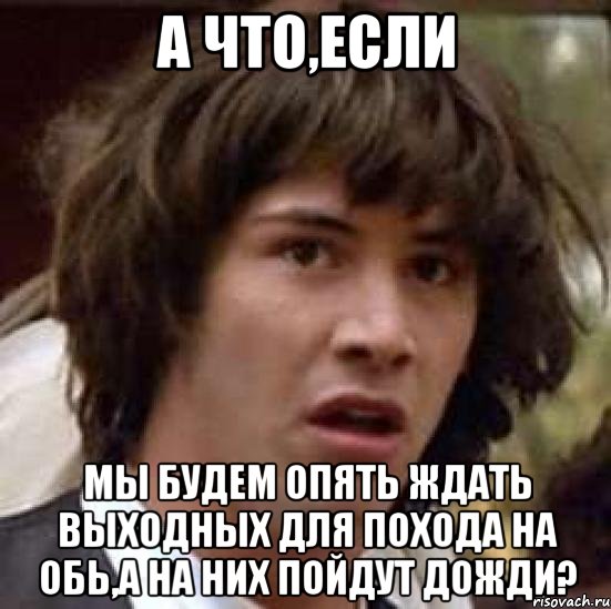 а что,если мы будем опять ждать выходных для похода на обь,а на них пойдут дожди?, Мем А что если (Киану Ривз)