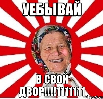 уебывай в свой двор!!!1111111, Мем  бабуля