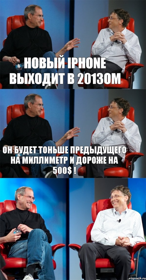 Новый iPhone выходит в 2013ом Он будет тоньше предыдущего на миллиметр и дороже на 500$ ! , Комикс Стив Джобс и Билл Гейтс (3 зоны)