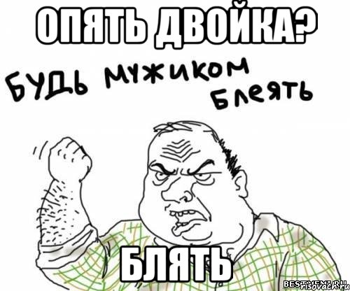 опять двойка? блять, Мем блять