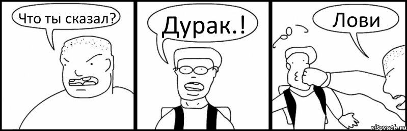 Что ты сказал? Дурак.! Лови