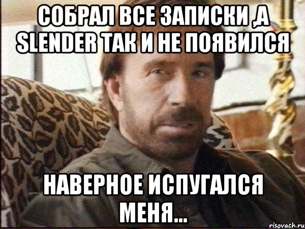 собрал все записки ,а slender так и не появился наверное испугался меня...