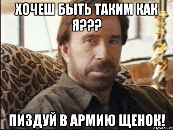 хочеш быть таким как я??? пиздуй в армию щенок!