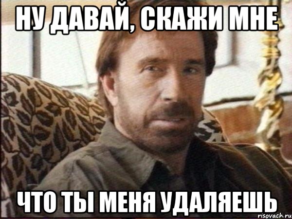 ну давай, скажи мне что ты меня удаляешь
