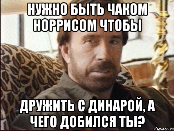 нужно быть чаком норрисом чтобы дружить с динарой, а чего добился ты?