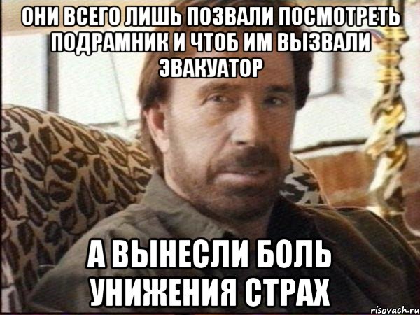 они всего лишь позвали посмотреть подрамник и чтоб им вызвали эвакуатор а вынесли боль унижения страх