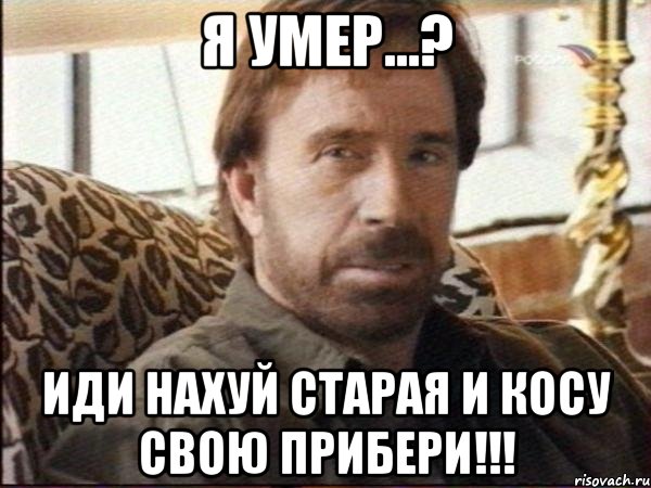 я умер...? иди нахуй старая и косу свою прибери!!!
