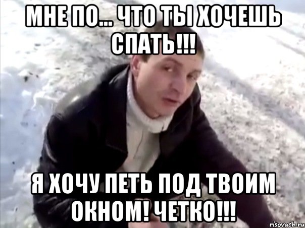 мне по... что ты хочешь спать!!! я хочу петь под твоим окном! четко!!!, Мем Четко