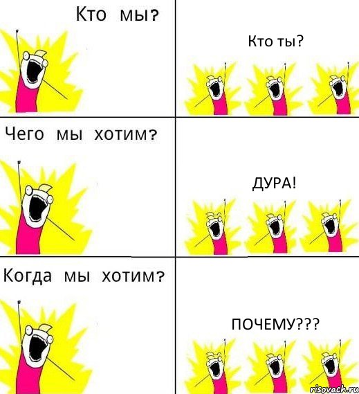 Кто ты? Дура! Почему???, Комикс Что мы хотим