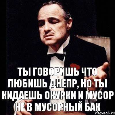 Ты говоришь что любишь Днепр, но ты кидаешь окурки и мусор не в мусорный бак, Комикс Дон Вито Корлеоне 1