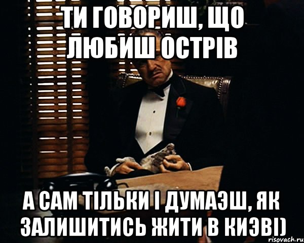 ти говориш, що любиш острiв а сам тiльки i думаэш, як залишитись жити в киэвi), Мем Дон Вито Корлеоне