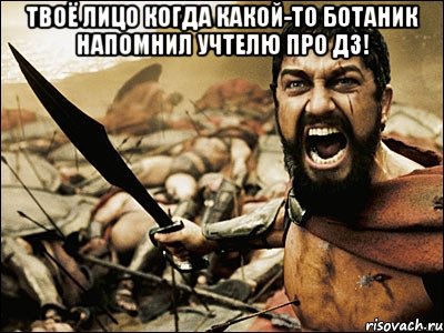 твоё лицо когда какой-то ботаник напомнил учтелю про дз! , Мем Это Спарта