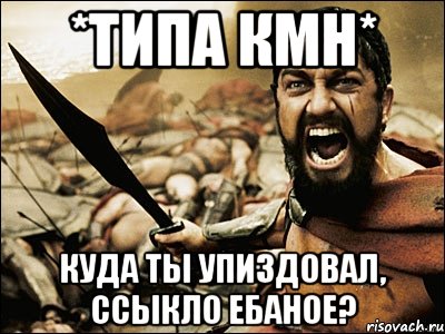 *типа кмн* куда ты упиздовал, ссыкло ебаное?, Мем Это Спарта