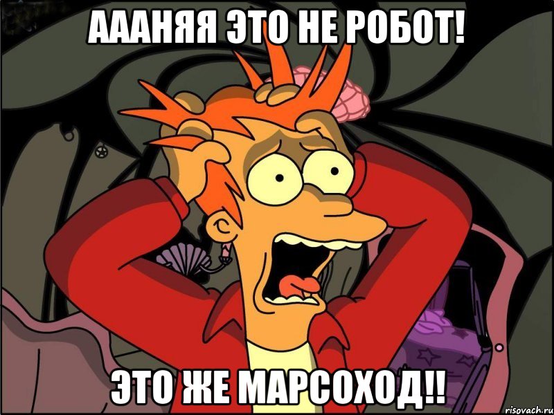 аааняя это не робот! это же марсоход!!, Мем Фрай в панике