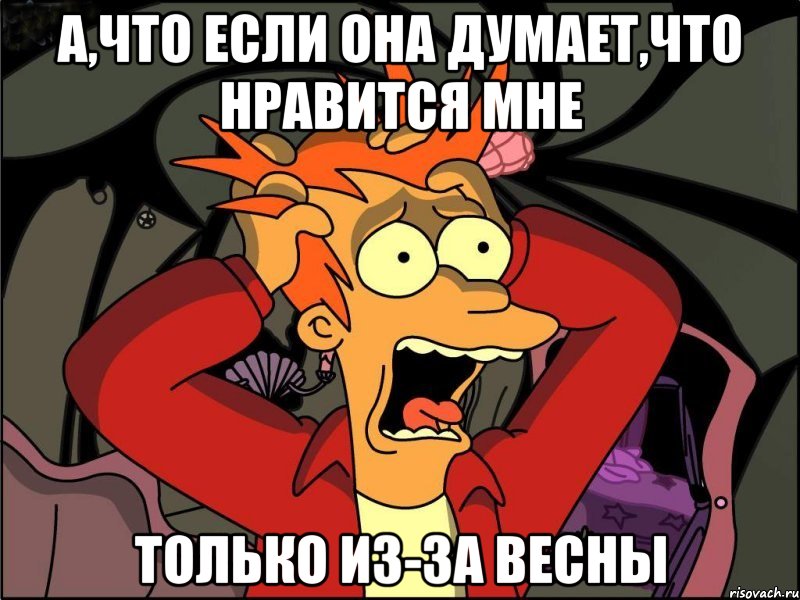 а,что если она думает,что нравится мне только из-за весны, Мем Фрай в панике