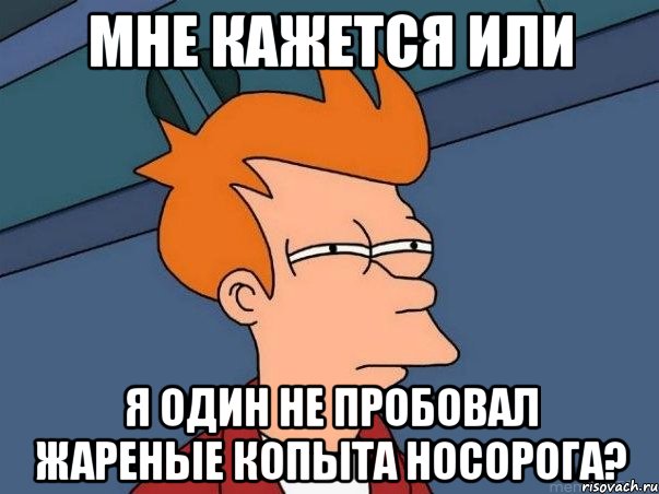 мне кажется или я один не пробовал жареные копыта носорога?, Мем  Фрай (мне кажется или)