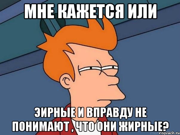 мне кажется или эирные и вправду не понимают , что они жирные?, Мем  Фрай (мне кажется или)