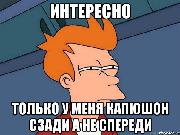 интересно только у меня капюшон сзади а не спереди, Мем  Фрай (мне кажется или)