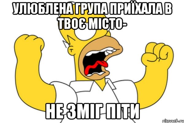 улюблена група приїхала в твоє місто- не зміг піти, Мем Разъяренный Гомер