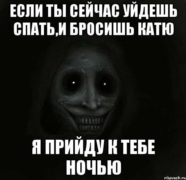 если ты сейчас уйдешь спать,и бросишь катю я прийду к тебе ночью, Мем Ночной гость