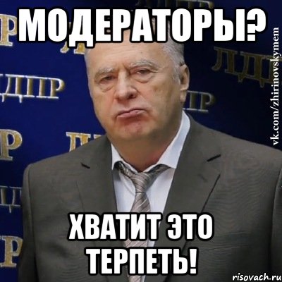 модераторы? хватит это терпеть!, Мем Хватит это терпеть (Жириновский)